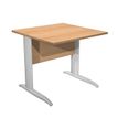 Bureau droit Trend - L80 - Pieds métals - plateau imitation hêtre - pied effet chromé