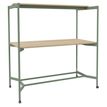 Table Coworking ELKI - L180 - plateau imitation chene clair - pied vert sauge