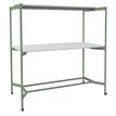Table Coworking ELKI - L180 - plateau blanc perle - pied vert sauge