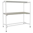 Table Coworking ELKI - L180 - plateau imitation chene gris - pied blanc