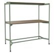 Table Coworking ELKI - L180 - plateau imitation noyer - pied vert sauge
