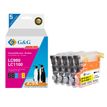 Cartouche compatible Brother LC1100 - Pack de 4 - noir, cyan, magenta, jaune - G&G