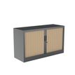 3700339996094-Réhausse pour armoire à rideaux metalliques -  L120 x H43 x P43cm - corps anthracite/rideau chêne--1