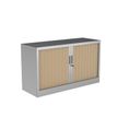 Réhausse pour armoire à rideaux metalliques -  L120 x H43 x P43cm - corps alu/rideau  chene