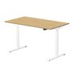 3760350281098-Bureau électrique UGO - L160x80cm - pieds blancs - plateau imitation chêne Stone-P_405113030_2-1