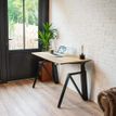 3760350280664-Bureau THEODORE  L160 - pieds noir - plateau imitation chêne-P_405119075_2-1