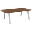 Table basse ILO - L114xP67xH39 cm - pieds blanc - finition noyer