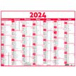 Calendrier Classique - 7 mois par face - 21 x 26,5 cm - rouge - Oberthur