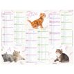 Calendrier Chats 4 saisons - 6 mois par face - 40,5 x 55 cm - Oberthur
