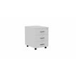 Caisson mobile MÉLINA - 3 tiroirs - L42 x P55,5 x H58,7 cm - blanc - poignées noires
