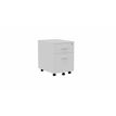 Caisson mobile MÉLINA - 2 tiroirs - L42 x P55,5 x H58,7 cm - blanc - poignées grises