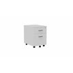 Caisson mobile MÉLINA - 2 tiroirs - L42 x P55,5 x H58,7 cm - blanc - poignées noires