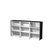 7331920003394-Armoire mi-haute triple Flora - L242,8xP43xH119,8 cm - portes mélaminés - 6 étagères --P_405154478_2-1