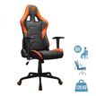 Fauteuil gamer ARMOR ELITE - accoudoirs réglables - appui-tête intégré - Noir/orange