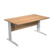 7331920000737-Bureau droit Trend - L140 - Pieds métals - plateau imitation hêtre - pied alu-P_405165613_1-0