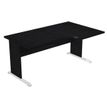 7331920000881-Bureau compact Trend - L160 cm - retour à droite - pieds bois - plateau imitation frêne noir - (pied de renfort obligat-P_405165628_1-0