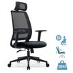 Fauteuil de bureau OPEN - accoudoirs réglables - appuie-tête réglable - noir