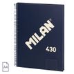 8411574106227-Milan 430 Since 1918 - Cahier de notes - reliure à spirale - A4 (210 x 297 mm) - 80 feuilles / 160 pages - papier blanc - petits carreaux - 4 tro-P_405183442_2-0