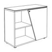 3253310546721-Armoire basse KHEOPS  - porte à droite - structure carbone - finition imitation noyer-P_405224000_2-1