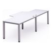 Rocada Executive - bureau double - L360 cm - plateau blanc - pied aluminium