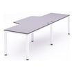 Rocada Executive - bureau double - L360 cm - plateau gris - pied blanc