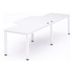 Rocada Executive - bureau double - L360 cm - plateau blanc - pied blanc