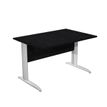 0404052255232-Bureau droit Trend - L120 - Pieds métals - plateau imitation frêne noir - pied alu-P_405225523_1-0