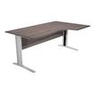 Bureau compact Trend - L160 cm - retour à droite - Pieds métals anthracite - plateau imitation hêtre - (pieds de renfort obligatoire à rajouter - non inclus)