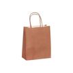 50 Sacs cadeau kraft - poignées torsadées - 18 cm x 8 cm x 22 cm - terrecotta