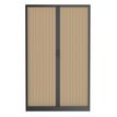 3700339995899-Armoire haute à rideaux - L120 x H198 x P43 cm - corps anthracite/rideau chêne-P_405247663_2-1