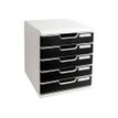 Exacompta Modulo - Module de classement 5 tiroirs - gris lumière/noir