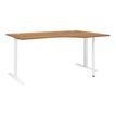 Bureau compact 90° à droite YES ! - 160 cm - Pieds métal fixes - Merisier