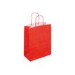 50 Sacs cadeau kraft - poignées torsadées - 18 cm x 8 cm x 22 cm - rouge