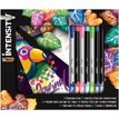 3086123671553-BIC Intensity - Kit d’Écriture avec 8 Stylos Feutres (4 pointe fine et 4 pointe moyenne) + 1 Carnet de Notes « B--0