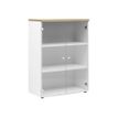 Rangement mi-hauteur YES ! - L80 x H109 x P42 - 2 portes vitrées - Chêne