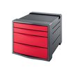 Esselte Vivida - Module de classement 4 tiroirs - rouge