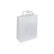 50 Sacs cadeau kraft - poignées plates - 18 cm x 8 cm x 22 cm - blanc