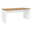 3483600722195-Bureau YES ! - 160 cm - Pieds panneaux fixes - Merisier-Angle gauche-0