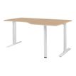 Bureau compact 90° à droite YES ! - 160 cm - Pieds métal fixes - Chêne