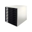4002432328277-Leitz - Bloc de classement à tiroirs - 10 tiroirs - A4 - gris-Angle droit-0