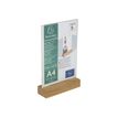 9002493109384-Exacompta - Porte-visuel avec socle en bois - A4 vertical - double face-Angle gauche-1