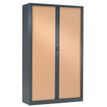 Armoire métal démontable Class 900 - 180 x 90 x 43 cm - anthracite/imitation hêtre