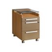 3483600012326-Caisson mobile SLIVER - Profondeur 62 cm - 2 tiroirs + 1 tiroir plumier - Top en verre trem-P_79356209_1-0
