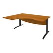 Bureau compact à gauche IDRA - L180 cm - Pieds anthracite - plateau imitation Merisier (Pieds de renfort obligatoire à rajouter - non inclus)