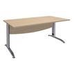 Bureau droit IDRA - L180 cm - Pieds alu - plateau imitation Chêne clair