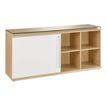 3483600165558-Crédence SLIVER - L160 x H80 x P45 - 1 porte coulissante - Chêne fil et blanc-P_79397487_1-0