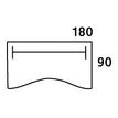 3253310150676-Bureau double vague symétrique IDRA - L180 cm - Pieds blanc - plateau Blanc perle-P_79408696_2-3
