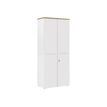 2012349335949-Armoire hautes YES ! - L80 x H187 x P42 - 2 portes - Façade blanche - Dessus merisier-P_79409689_1-0