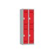 3219093120527-Vestiaire multicases - 2 colonnes - 4 portes - 180 x 60 x 50 cm - gris/rouge-P_79411769_1-0