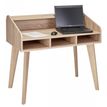 3253310153042-Bureau Cylindre Vintage - Pieds Chêne - 3 Niches - Rideau blanc-P_79419764_2-1